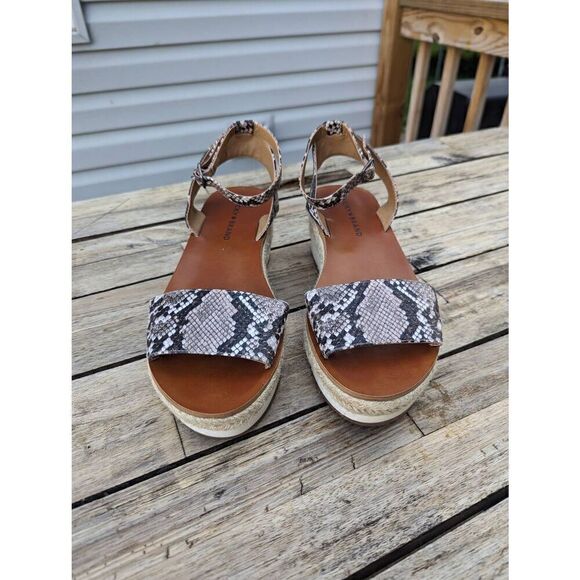 Lucky Brand Jeneka Platform Sandals women's size‎ 9 snake print espadrille - Picture 2 of 9